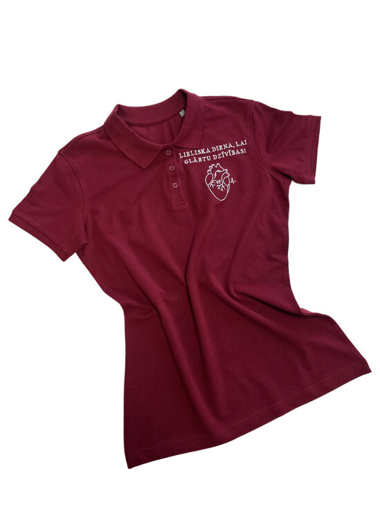 MEDICĪNAS POLO KREKLS - GLĀBT UN SAGLABĀT. BORDO SARKANS.