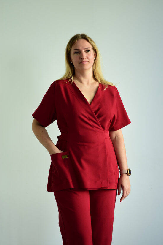 Medicīnas blūze"ANATOM" - bordo sarkana